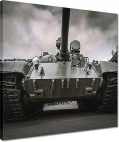 Vászonkép 40x40 Régi tank a háttérben törmelék