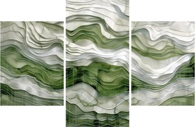 Kép - Zöld és fehér fodrok (90x60 cm)