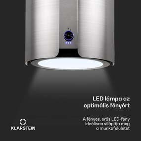 Klarstein Skyfall, sziget páraelszívó, Ø 45 cm, légkeringetés, 402 m³/ó, LED, nemesacél, ezüst