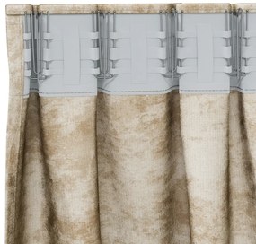 Velúr Függönyök 2 db Fémrúd zsebes Krém 225x140 cm