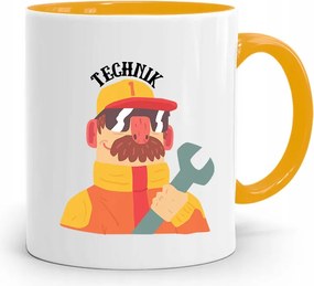 Technikus Bögre Sárga Ajándék fényképes nyomtatással