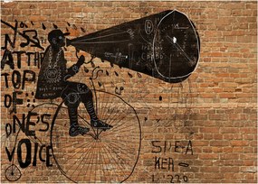 Kép - Férfi kerékpáron Banksy stílusában (üvegen) (70x50 cm)