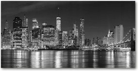 Fotó vászonkép edzett üveg Manhattan éjszaka 140x70