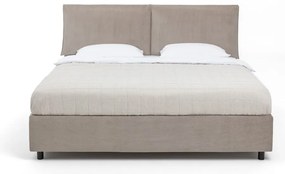 Kárpitozott franciaágy taupe színű, tárolóhellyel, matraccal/ráccsal 160x200 cm Myra Pillow - Bonami Selection