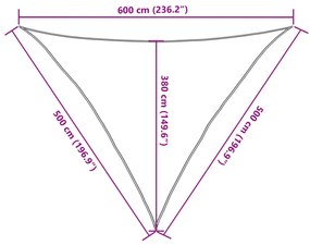 homokszínű 100% poliészter oxford szövet napvitorla 5x5x6 m