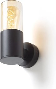 RENDL QUINN fali lámpa fekete borostyánsárga üveg 230V LED E27 11W IP54