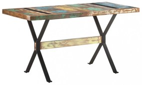 tömör újrahasznosított fa étkezőasztal 140 x 70 x 76 cm
