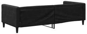 fekete szövet kanapéágy 90 x 200 cm