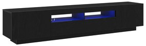 TV állvány LED világítással - Fekete tölgy, 200x35x40 cm, műszakilag megmunkált fa