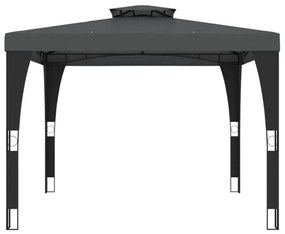 antracitszürke acél dupla tetős pavilon 2,98 x 2,98 m