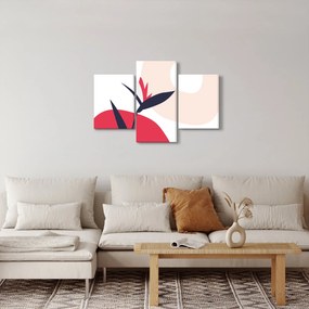 Kép - Rózsaszín virágos absztrakció N⁰1 (90x60 cm)