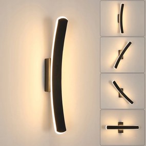 Lampa Liniowa Scienna Led Kinkiet Czarna Nowoczesna Salonu 3000K 13W 40CM