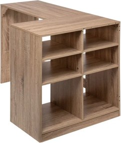L alakú sarok íróasztal / számítógépasztal polcokkal 110x69cm, sonoma tölgy - Intenso Home
