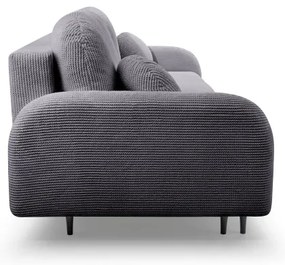 Ággyá nyitható, kárpitozott háromszemélyes CLOUDY kanapé, szürke