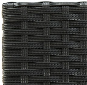 5 részes fekete polyrattan kültéri bárszett kartámasszal