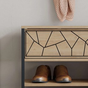 Inola Shoe Bench - Sapphire, Oak