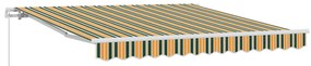 Kézi Behúzható Napellenző Zöld és Sárga 350x250 cm