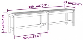tömör akácfa kerti pad 180 x 35 x 45 cm