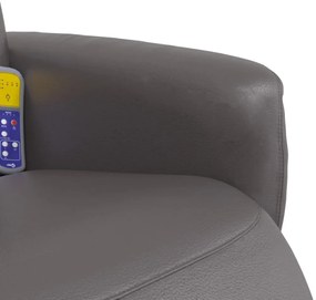vidaXL szürke műbőr dönthető masszázsfotel lábtartóval