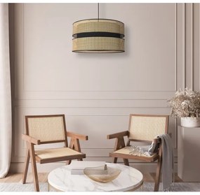 Duolla - Csillár zsinóron DUO 1xE27/15W/230V átm. 40 cm rattan/fekete