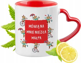 Vicces Piros Bögre Szív Alakú Füllel Ajándék