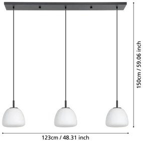 Eglo 390202 - Csillár zsinóron BALMES 3xE27/40W/230V