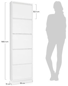 Rox fehér fém cipősszekrény 5 lenyitható fiókkal - Kave Home