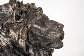 Tropical design fekvő bronz barna oroszlán dekorációs szobor 40x80x35cm