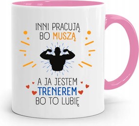 Edzőnőnek Edzőterem Bögre Rózsaszín, fényképes nyomott mintával