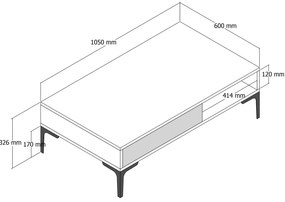 Dohányzóasztal Irene (fehér). 1072729