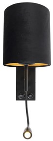 Art Deco fali lámpa fekete bársony árnyékolóval - Stacca