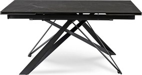 Kihúzható kerámia étkezőasztal 160–240 cm méretben, fekete márvány színben MAXIME