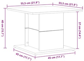 Dohányzóasztal Fekete tölgy 55,5x55,5x40 cm Szerelt fa