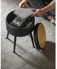 CORE bőr puff fekete