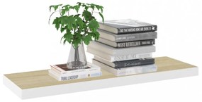 tölgyszínű és fehér MDF lebegő fali polc 80 x 23,5 x 3,8 cm