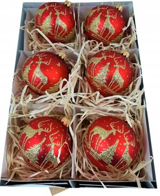 Üveg karácsonyfadísz 6 db 8 cm