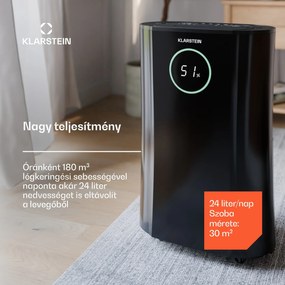 Klarstein DryFy ProConnect 24 párátlanító, 24 l/nap, 30 m², WiFi, App, LED kijelző, 24-órás időzítő