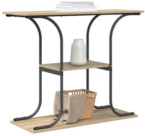Konzolasztal polcokkal sonoma tölgy 101 x 35 x 80.5 cm Faanyag