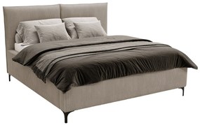 Franciaágy 200 cm Camtana (bézs + fekete) (ágyráccsal) (tárolóhellyel). 1104430