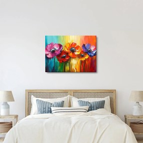 Kép - Öt színes virág (70x50 cm)