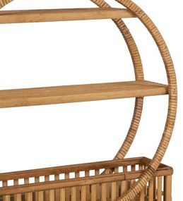 Natúr színű többszintes rattan fali polc 45,5 cm – Ixia