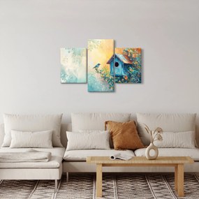 Kép - Madárház, akvarell (90x60 cm)