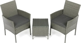 Kerti bútor szett 1+2, polyrattan, szürke, AZS-A1102 GREY