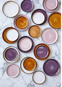 Fekete-lila kőedény tálka Gastro Black/Purple – Bitz