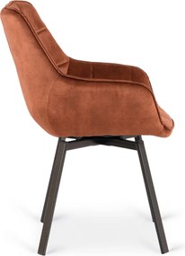 Forgószék rozsdabarna bársony kárpittal – LUNA