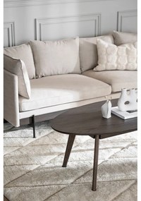 Sötétbarna dohányzóasztal tölgyfa dekorral 65x130 cm Yumi – Rowico