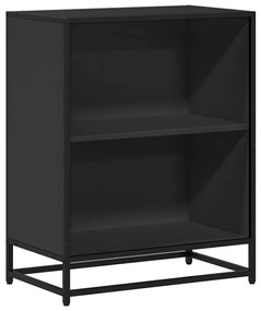 fekete forgácslap könyvszekrény 60x35x76 cm