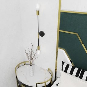 Fali lámpa FLAME 2xE27/60W/230V fekete/arany