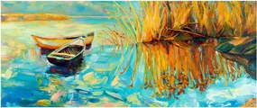 Kép - Tó csónakokkal (120x50 cm)