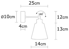 Türkiz-natúr színű fali lámpa ø 14 cm Manavgat – Opviq lights